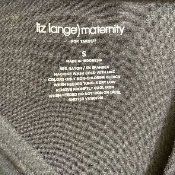 Liz Lange Black Surplice Smocked Waist Midi Maternity Dress, Small/Medium - Picture 3 of 6